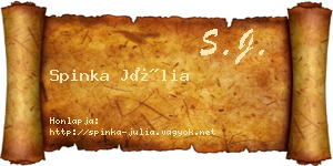 Spinka Júlia névjegykártya